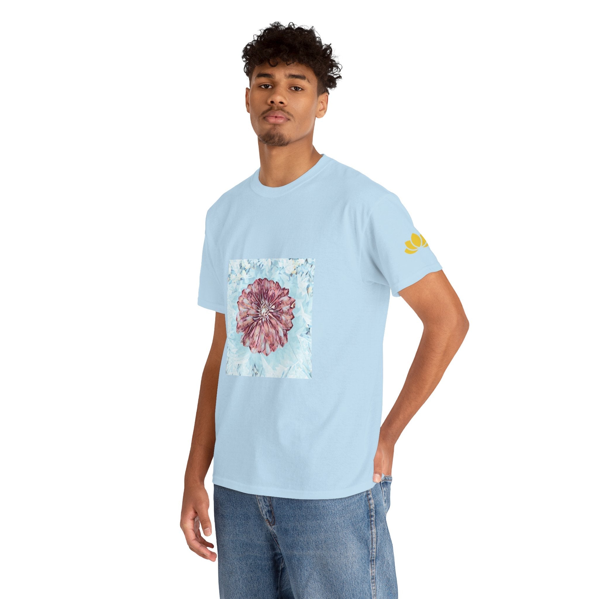 Unisex Heavy Cotton Tee - Poly Art - Flower of Dahlia (Variant 2)