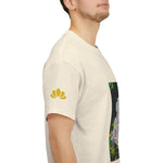 Unisex Heavy Cotton Tee - Poly Art - Flower, White