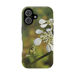 Magnetic Tough Phone Case - Flower, White