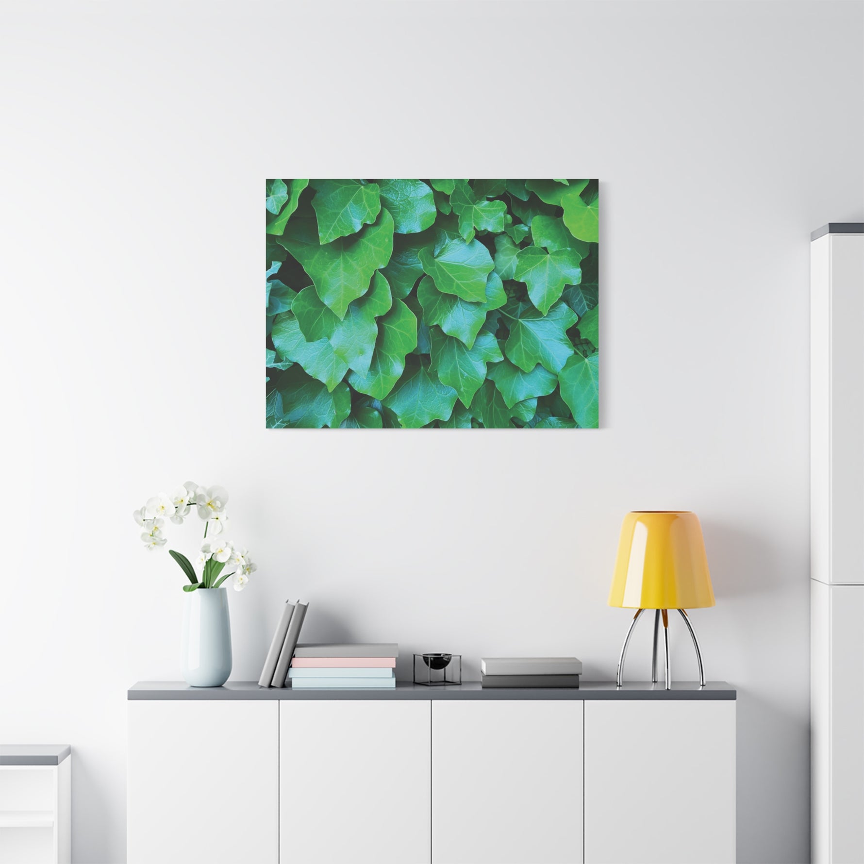 Stretched Matte Canvas - Hedera Helix Leaves