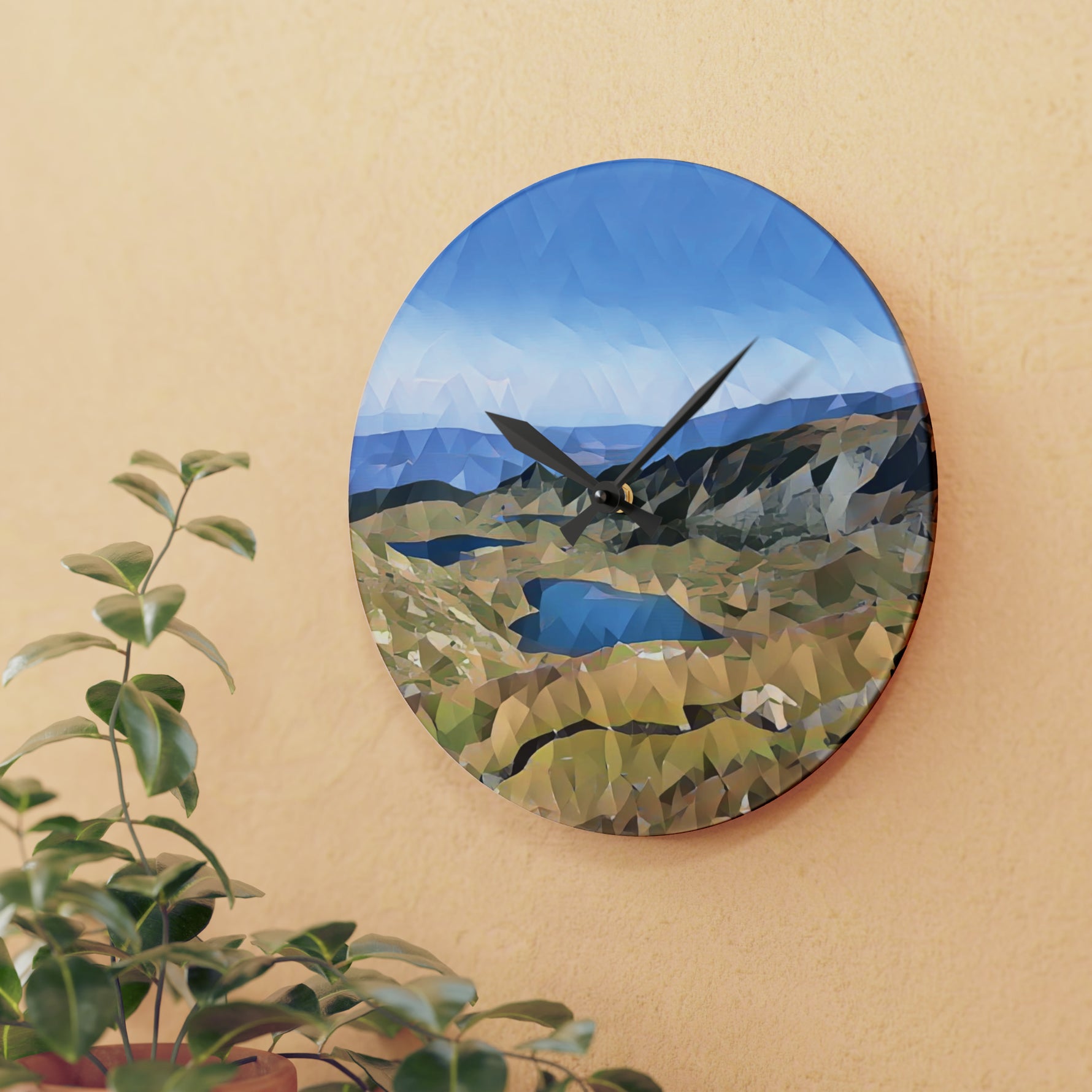 Acrylic Wall Clock - Poly Art - Rila Lakes, Bulgaria