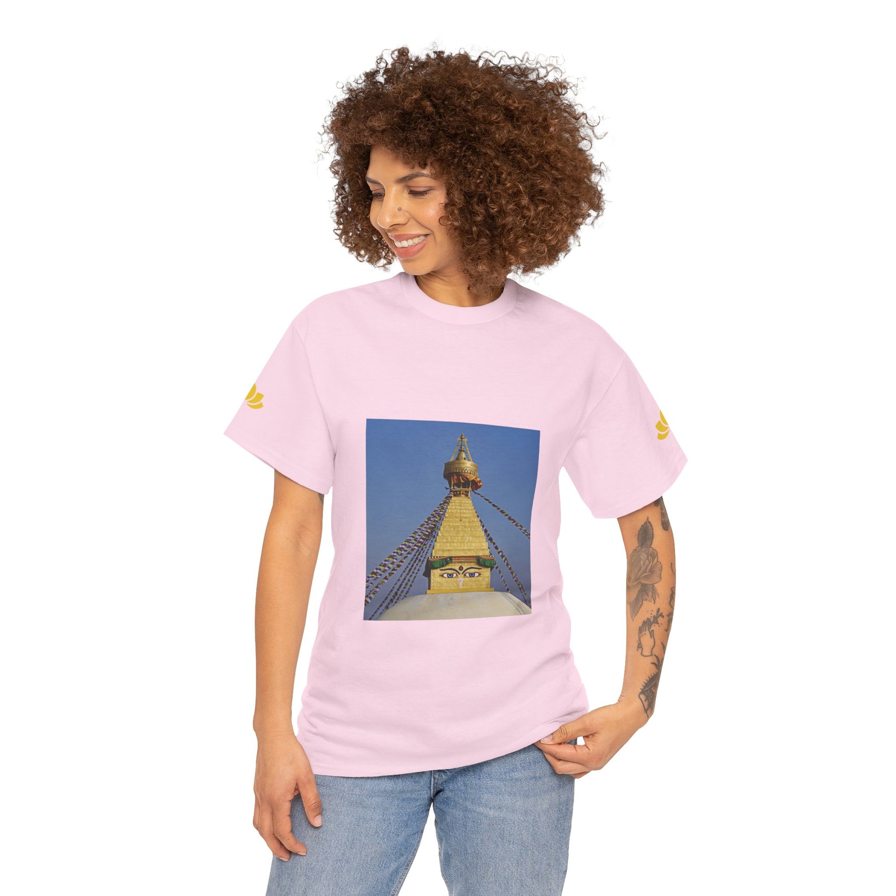 Unisex Heavy Cotton Tee - Nepal, Buddha's Eyes (Variant 3)