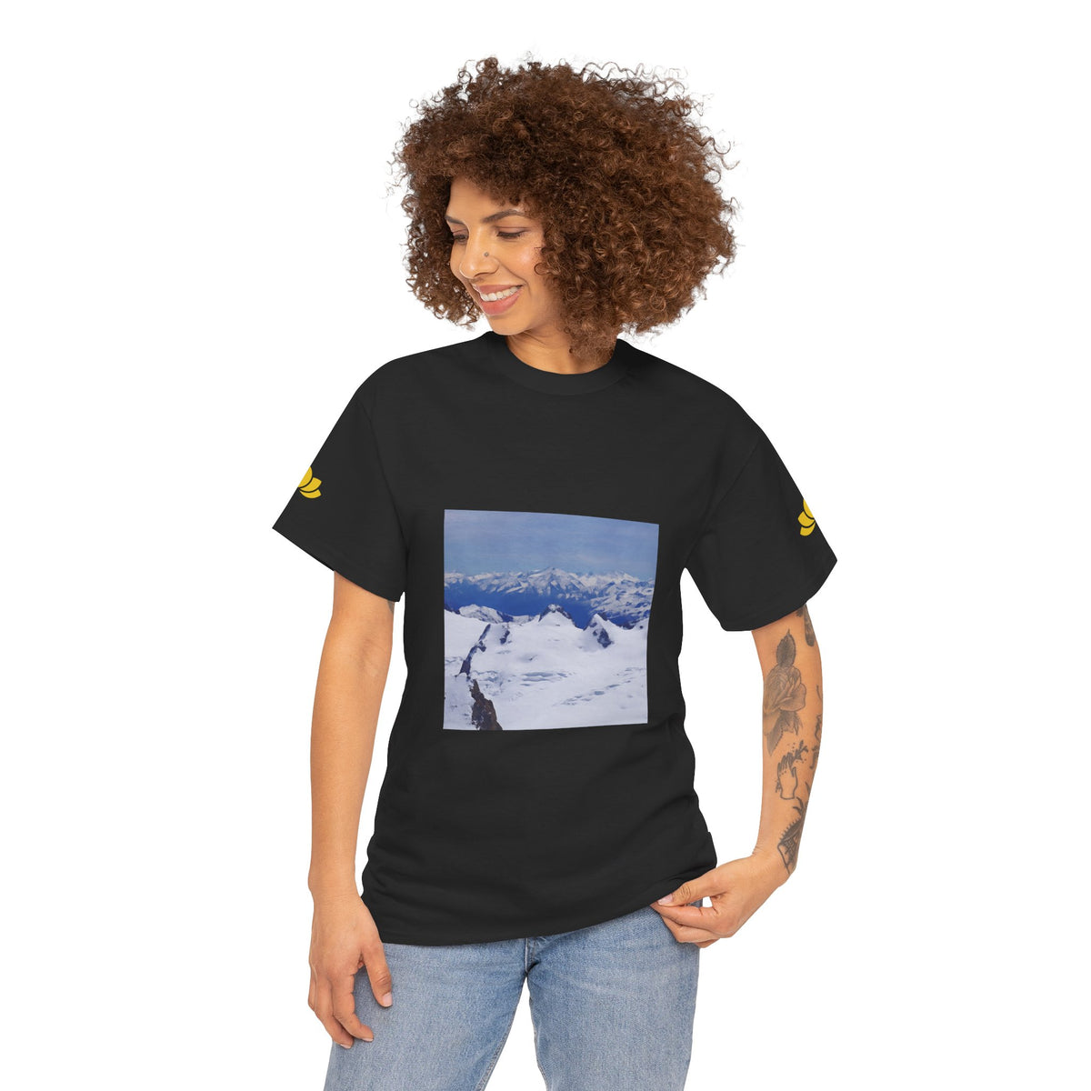 Unisex Heavy Cotton Tee - View from Mont Blanc