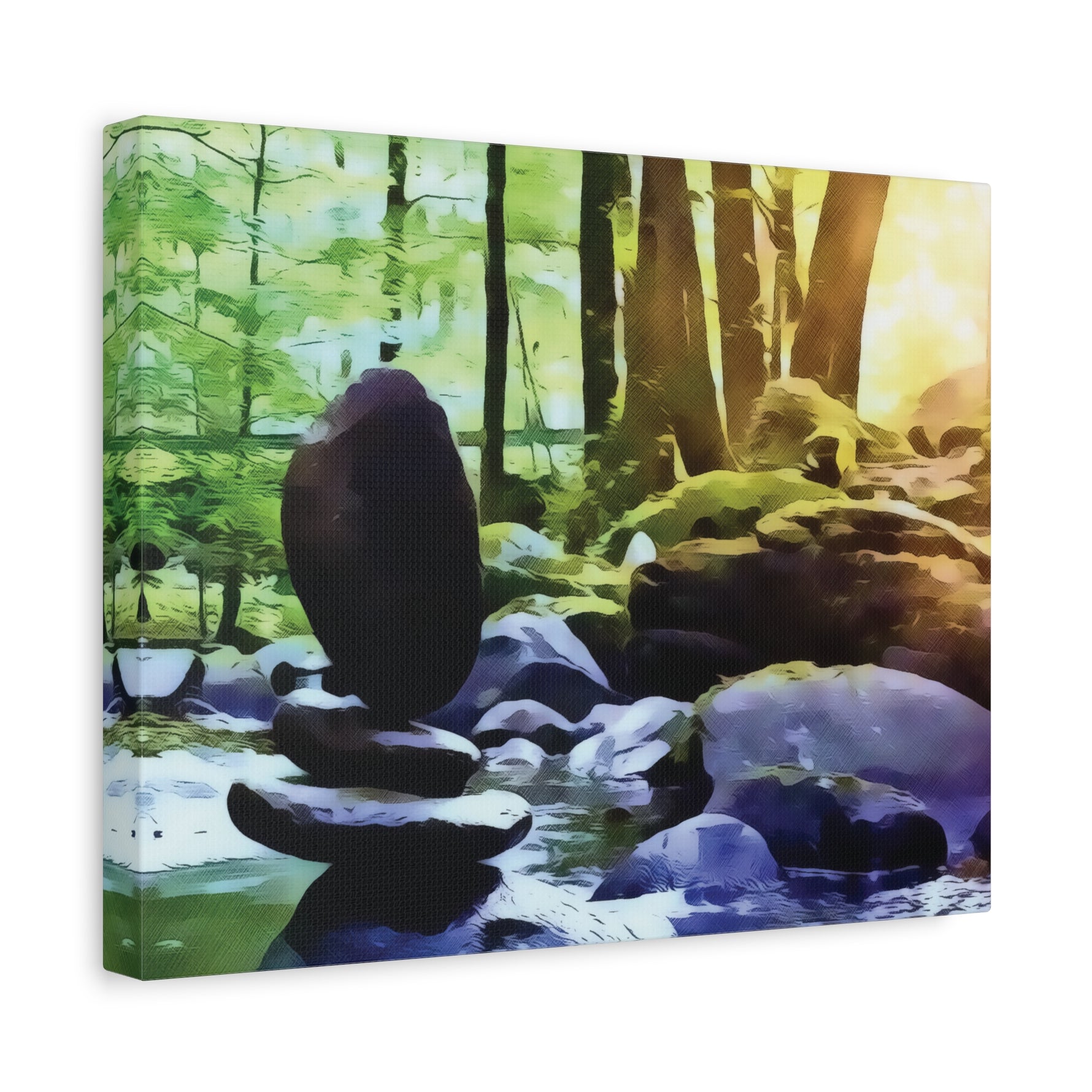 Stretched Matte Canvas - Stone Balance (Variant 2)