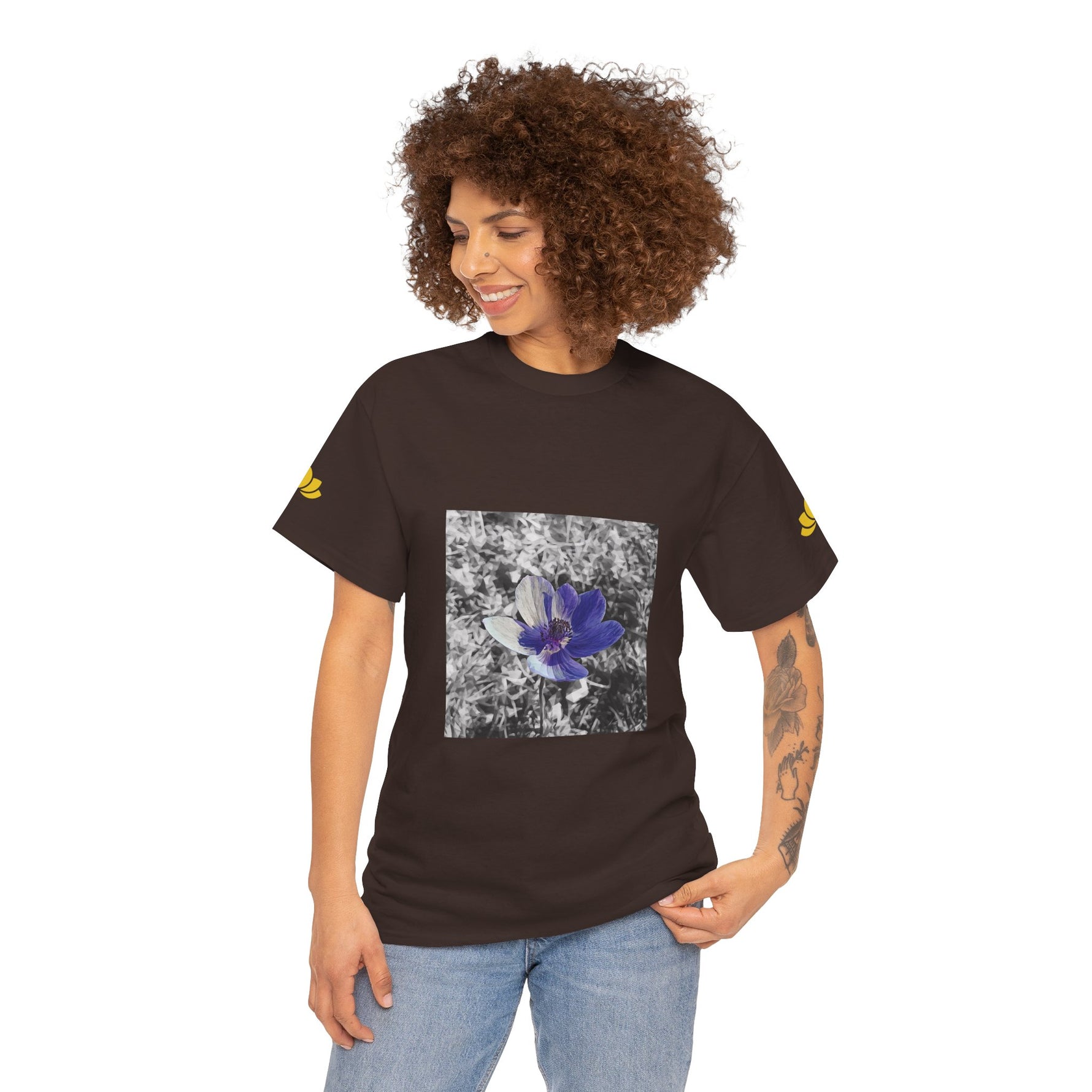 Unisex Heavy Cotton Tee - Poly Art - Flower of Anemone