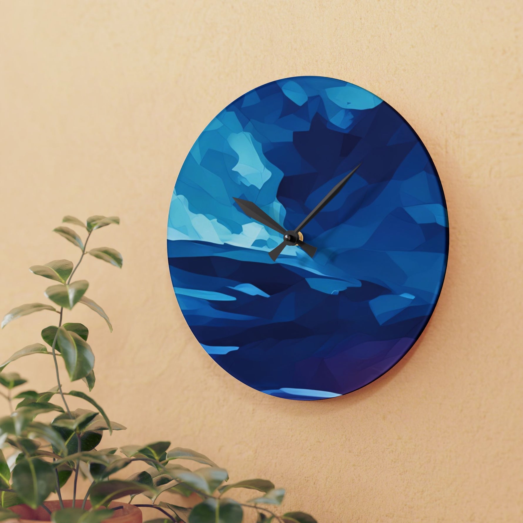 Acrylic Wall Clock - Poly Art - Sunset Sky (Variant 2)