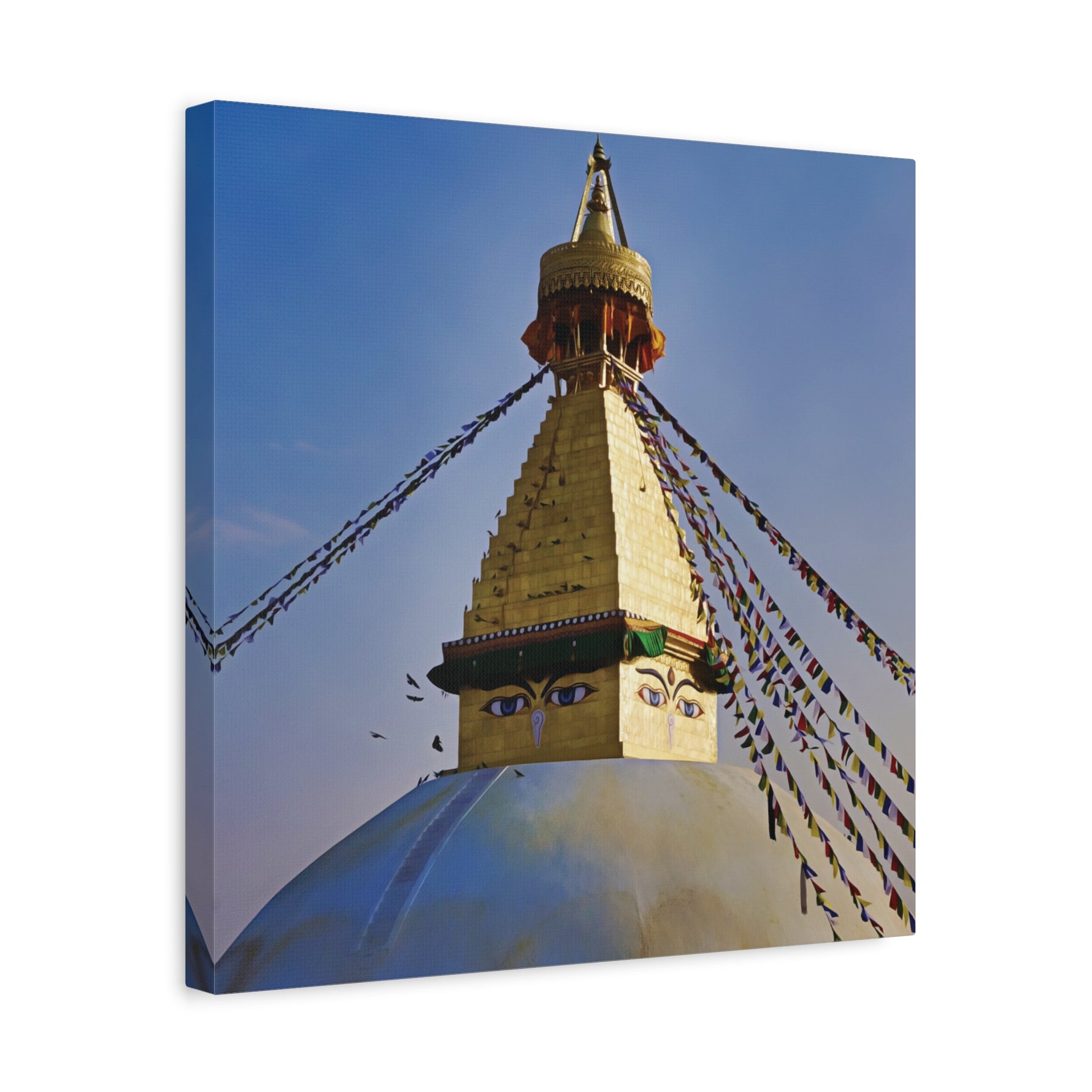 Stretched Matte Canvas - Nepal, Stupa with Buddha's Eyes (Variant 6)