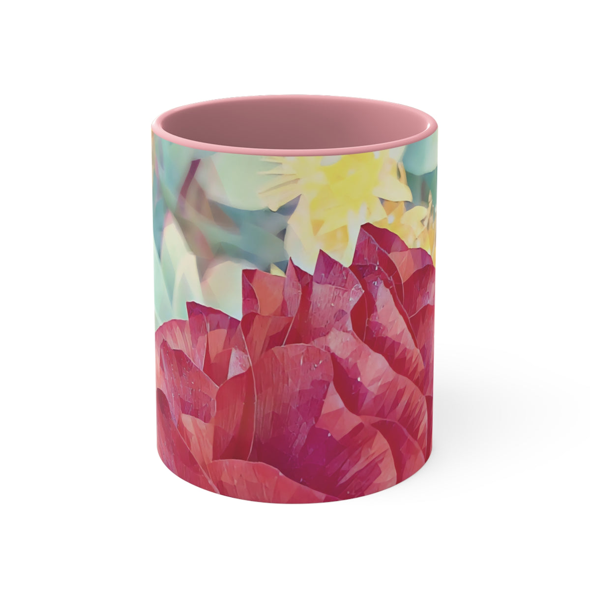 Mug 11oz - Poly Art - Flower of Dahlia in Red (Variant 1)