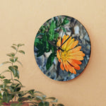 Acrylic Wall Clock - Poly Art - Flower of Calendula (Variant 2)