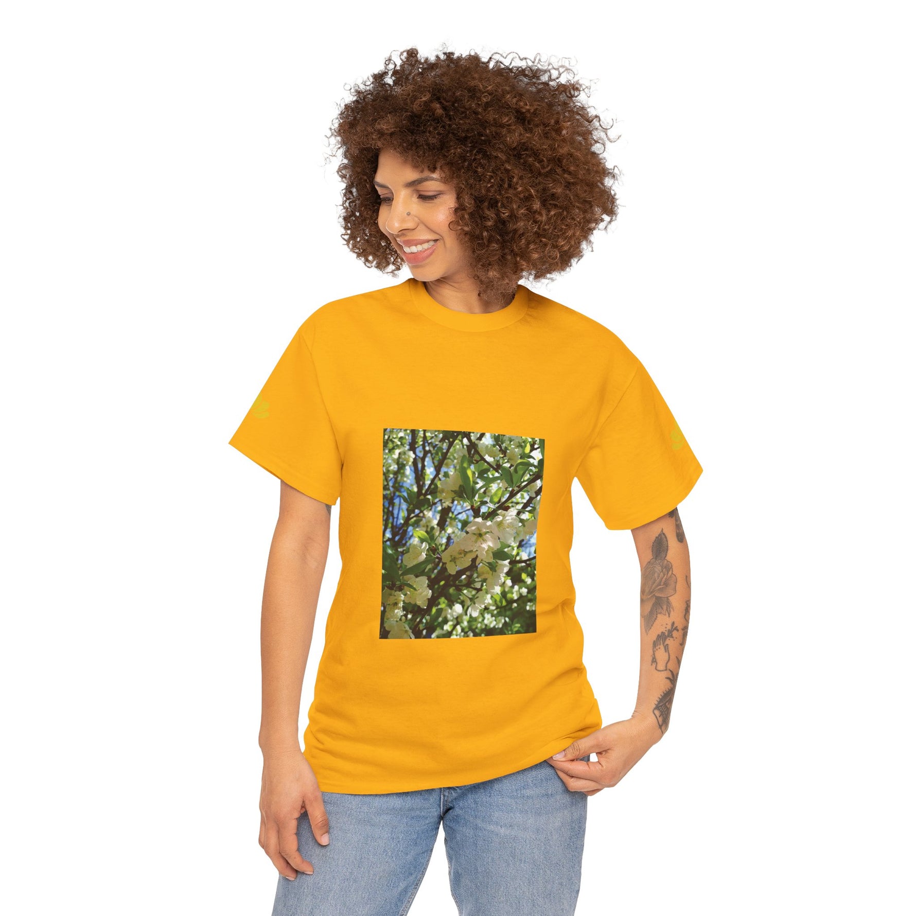 Unisex Heavy Cotton Tee - Apple's Tree Flower