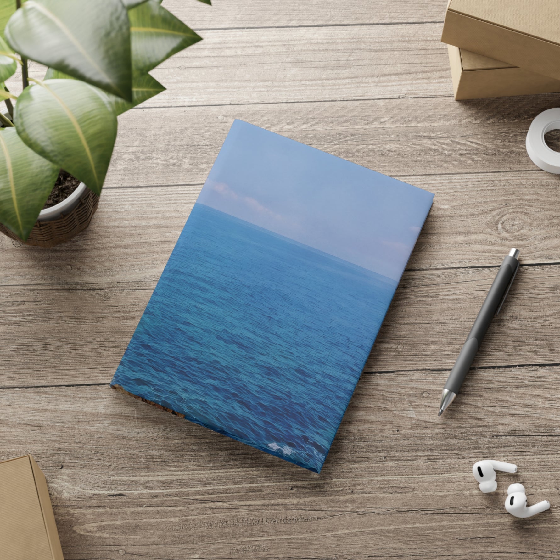 Hardcover Notebook with Puffy Covers - Sea Landscape (Variant 01)