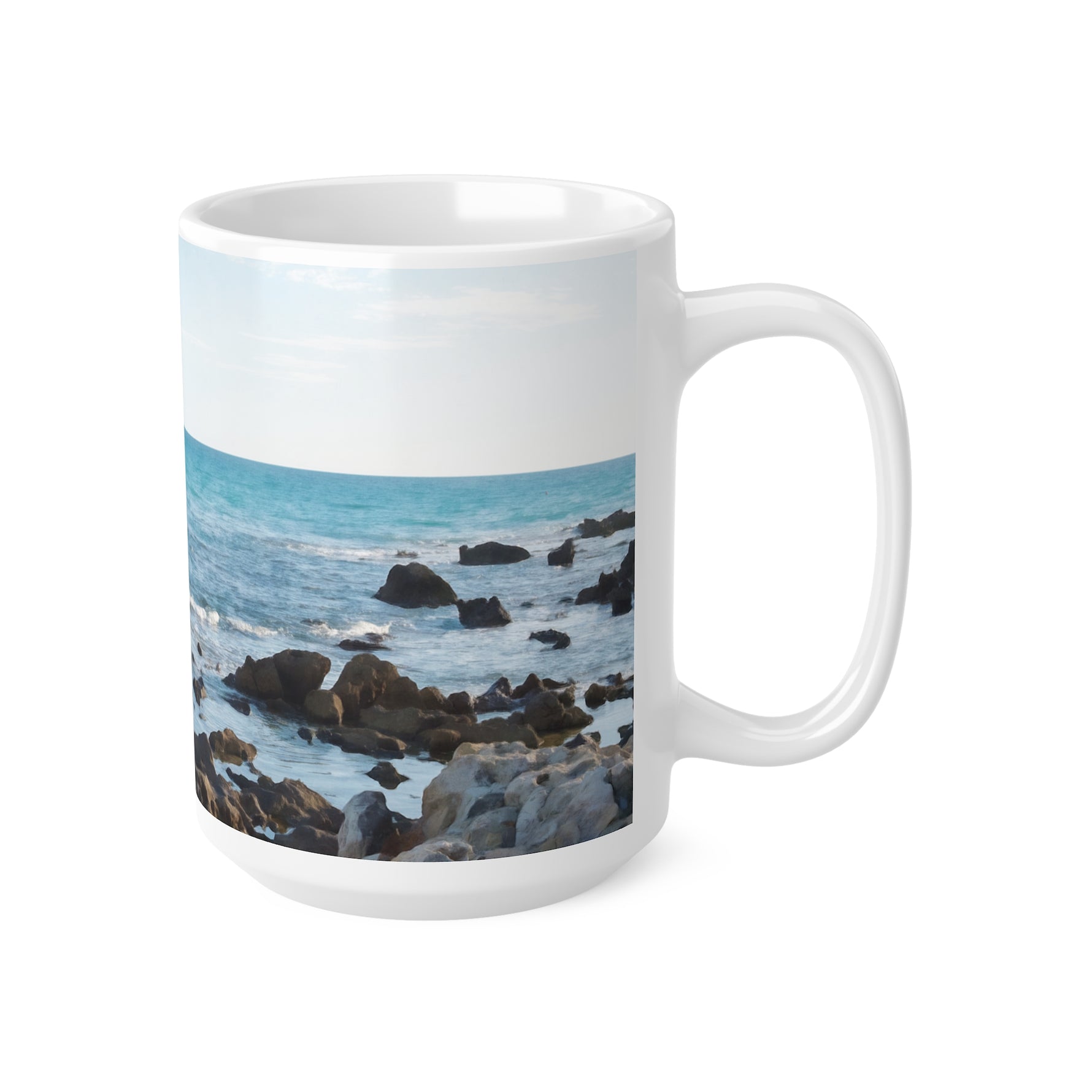 Ceramic White Cup 15oz - Sea (Variant 08)