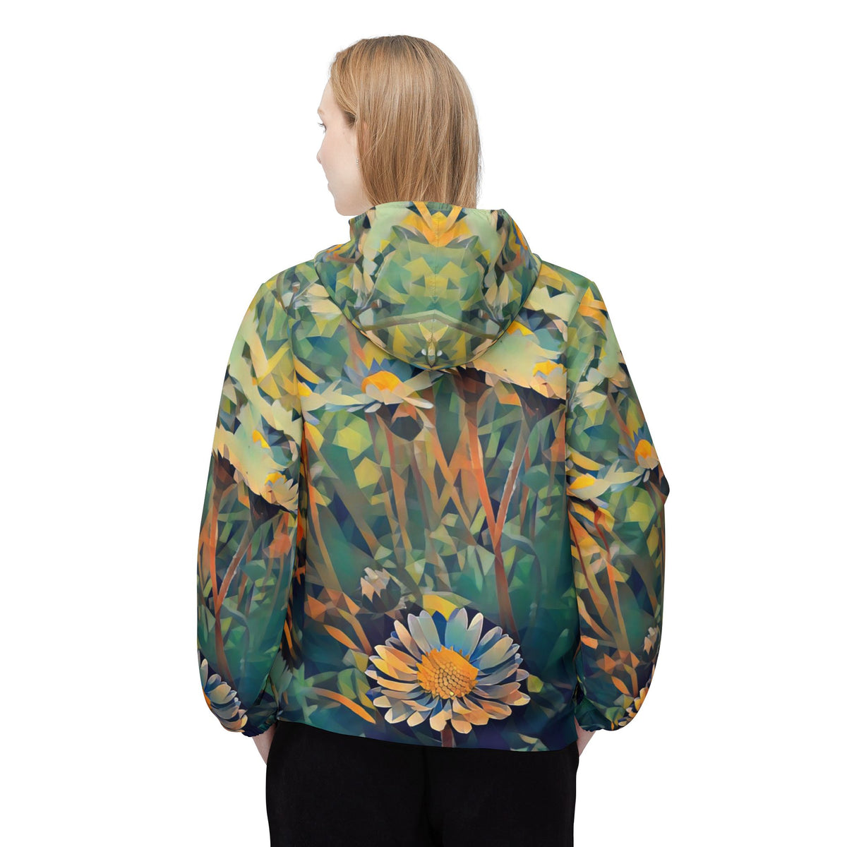 Windbreaker Jacket - Poly Art - Flower of Daisies (Variant 2)