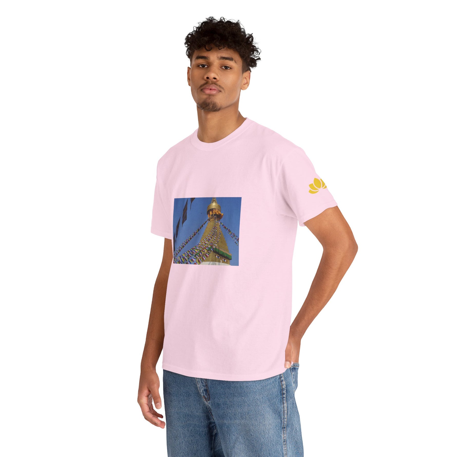 Unisex Heavy Cotton Tee - Nepal, Buddha's Eyes (Variant 2)