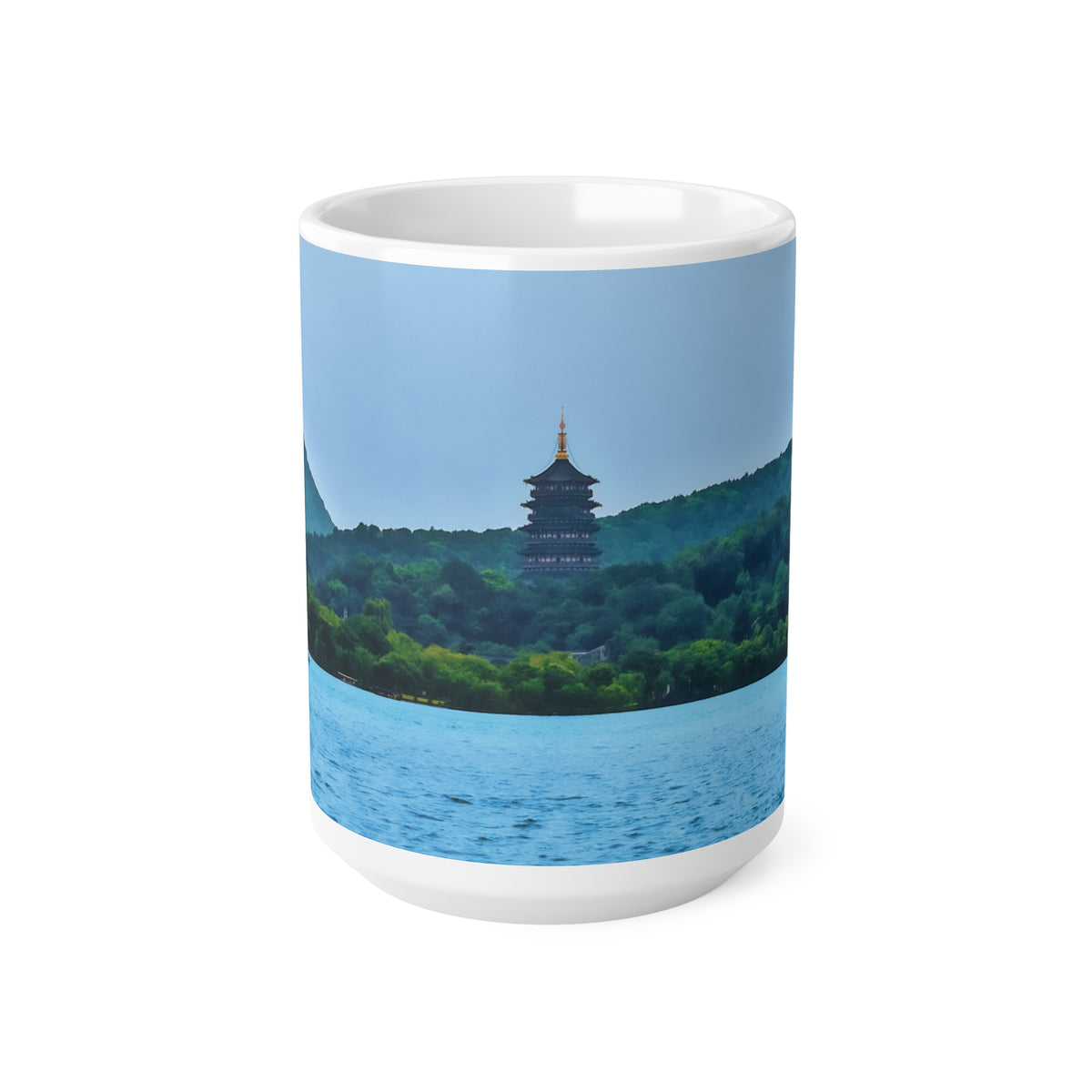 Ceramic White Cup 15oz - China, a river