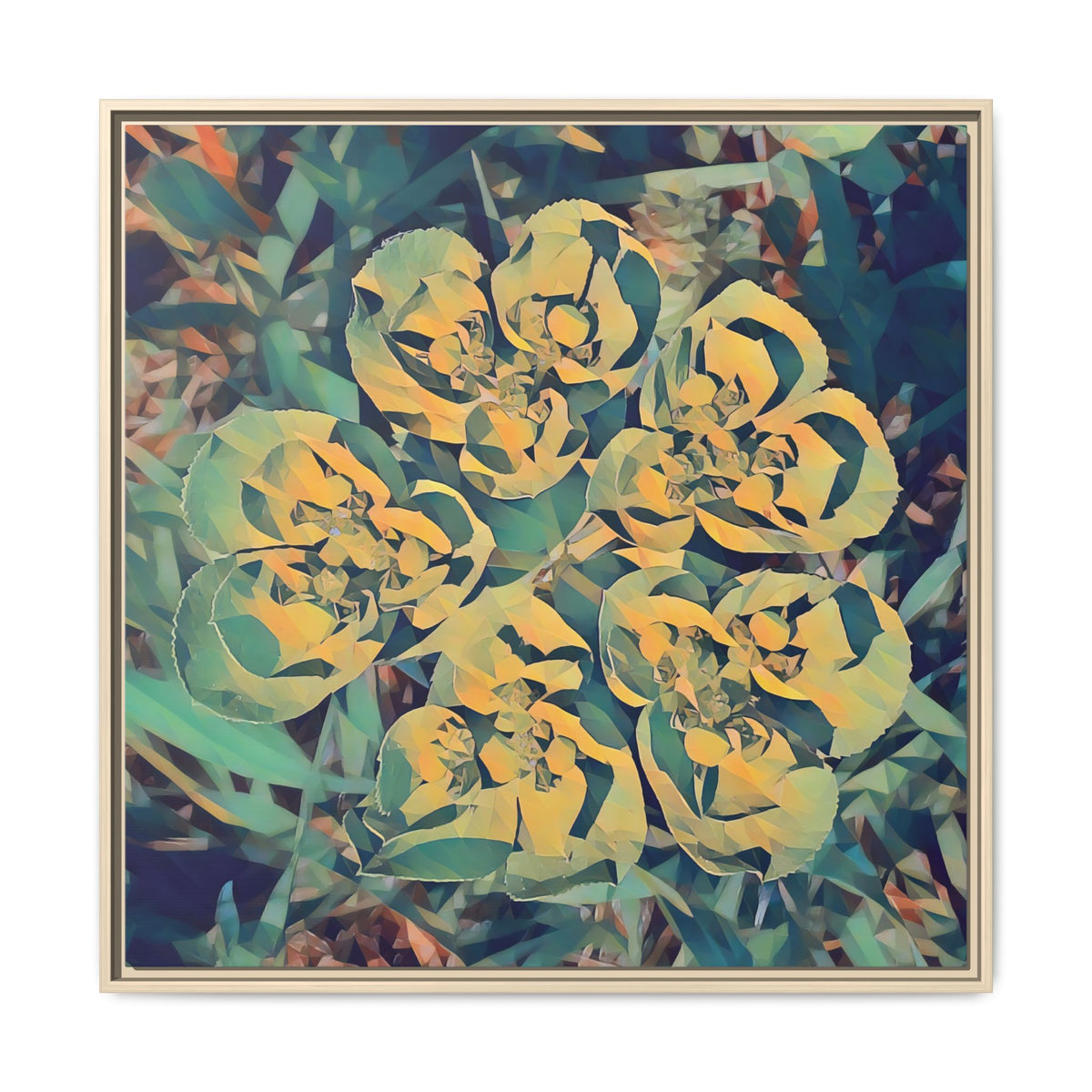 Euphorbia Helioscopia | Poly Art | Framed Canvas