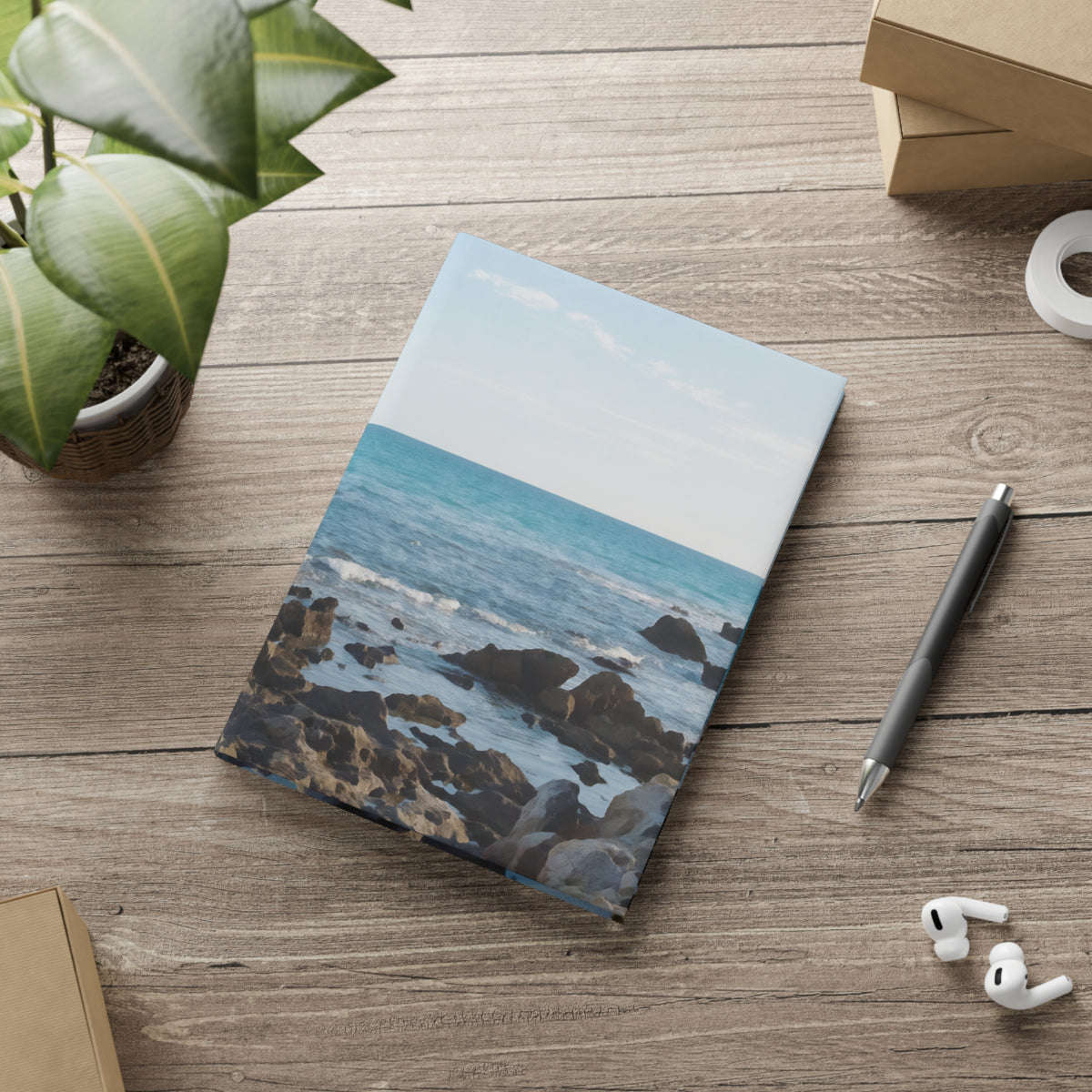Hardcover Notebook with Puffy Covers - Sea Landscape (Variant 04)