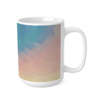 Ceramic White Cup 15oz - Poly Art - Sunset Sky (Variant 1)