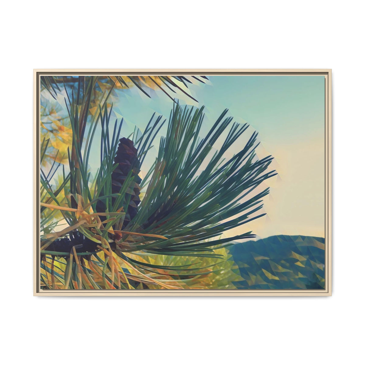 Fir Pinecone | Poly Art | Framed Canvas