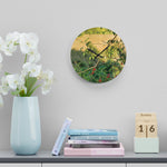 Acrylic Wall Clock - Poly Art - Rosehip plant