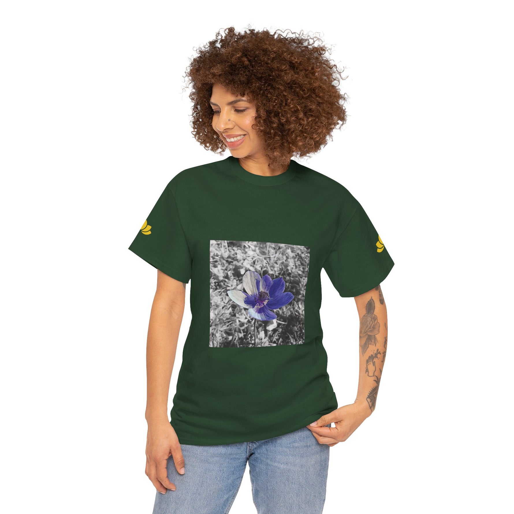 Unisex Heavy Cotton Tee - Poly Art - Flower of Anemone