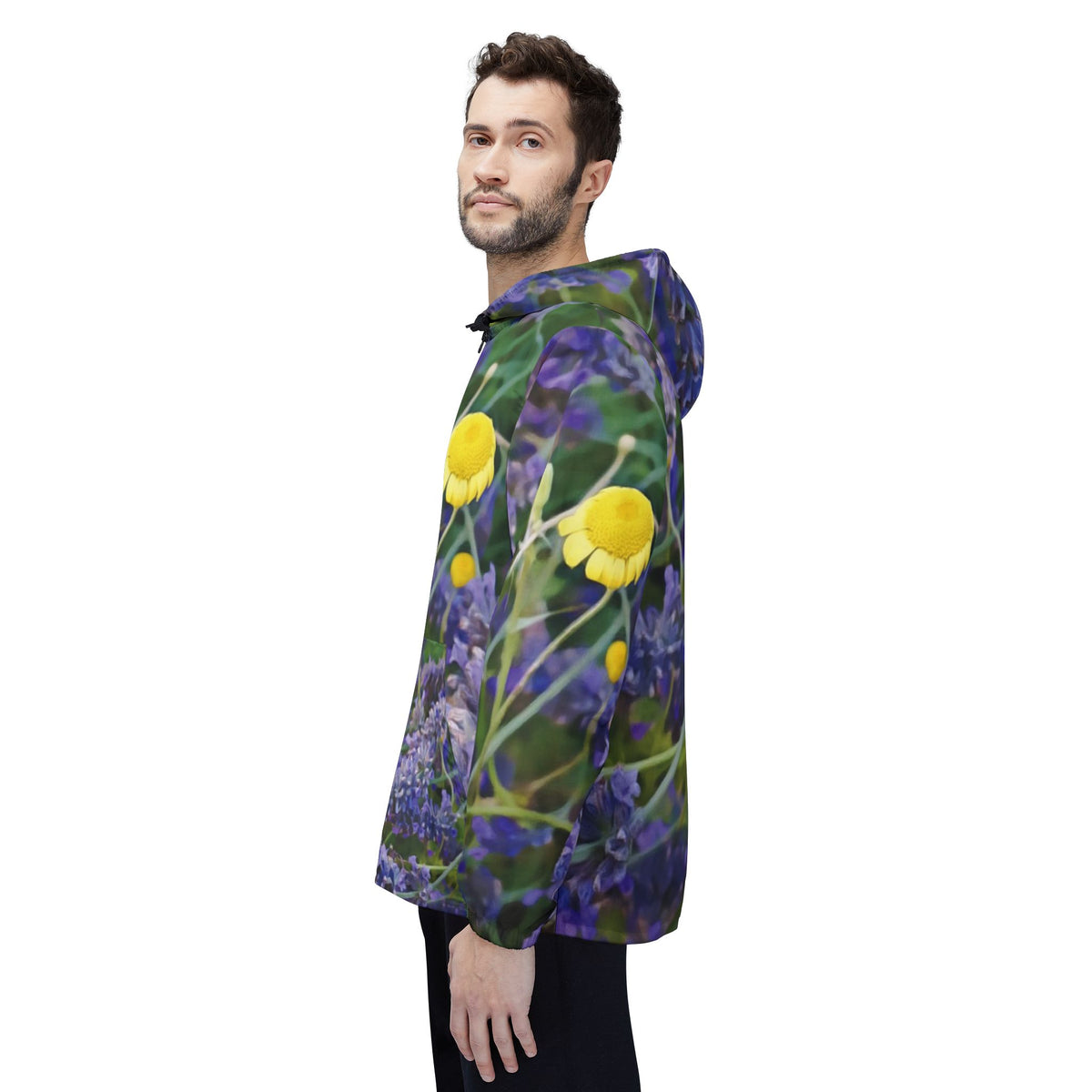 Windbreaker Jacket - Flower of Lavender and Chamomile
