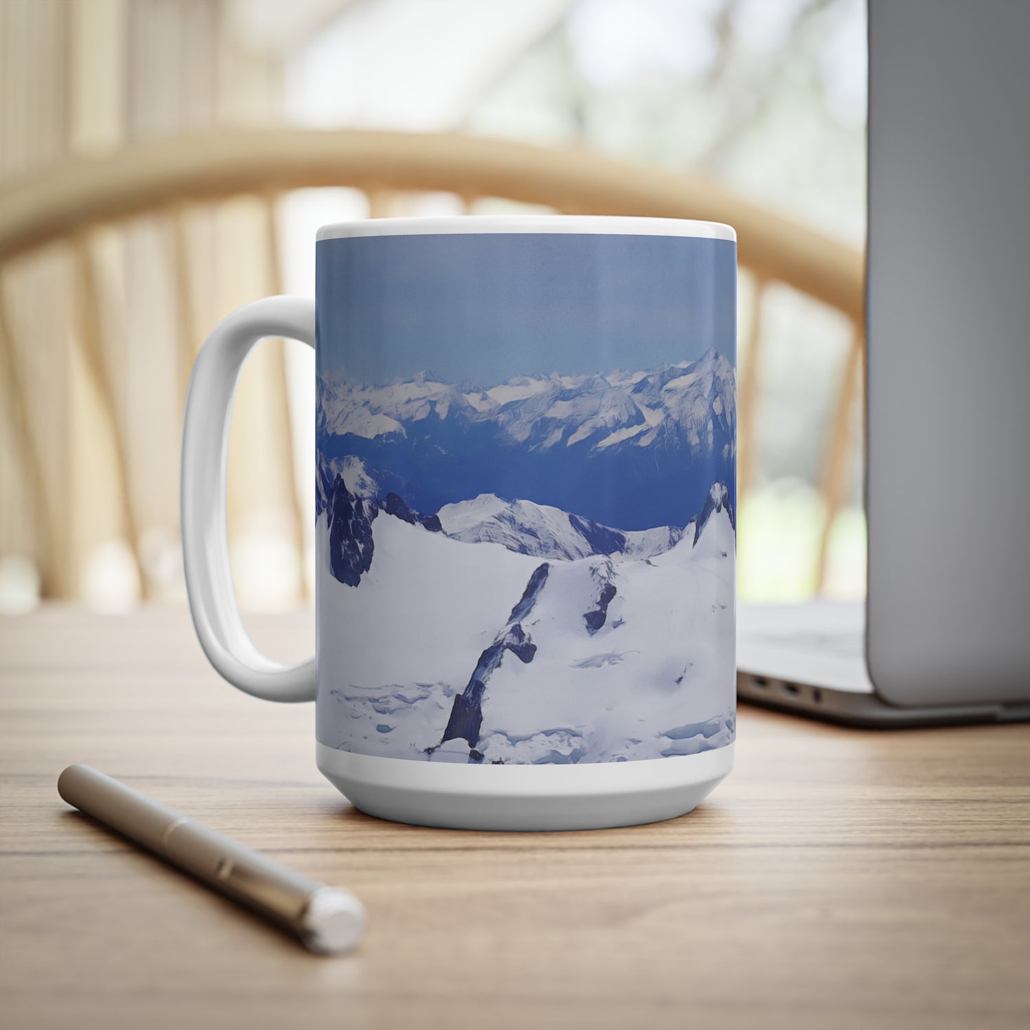 Ceramic White Cup 15oz - View from Mont Blanc (Variant 1)
