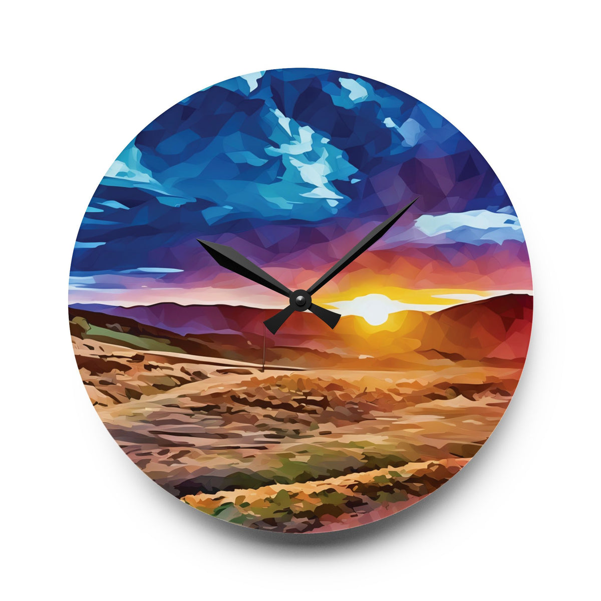 Acrylic Wall Clock - Poly Art - Tuscan Landscape (Variant 2)