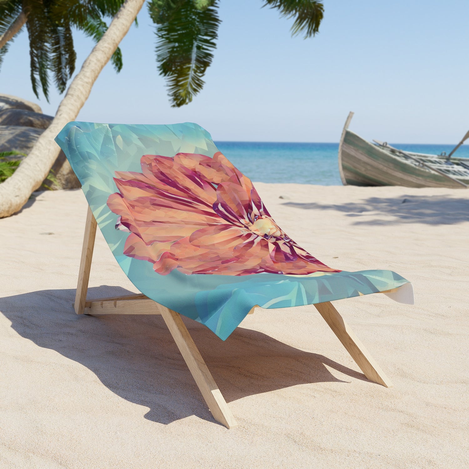 Beach Towel – Poly Art - Flower of Dahlia (Variant 1)
