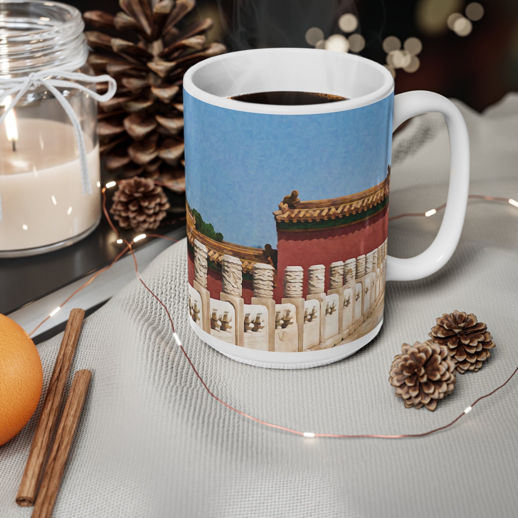 Ceramic White Cup 15oz - China's Beauty (Color Variant)