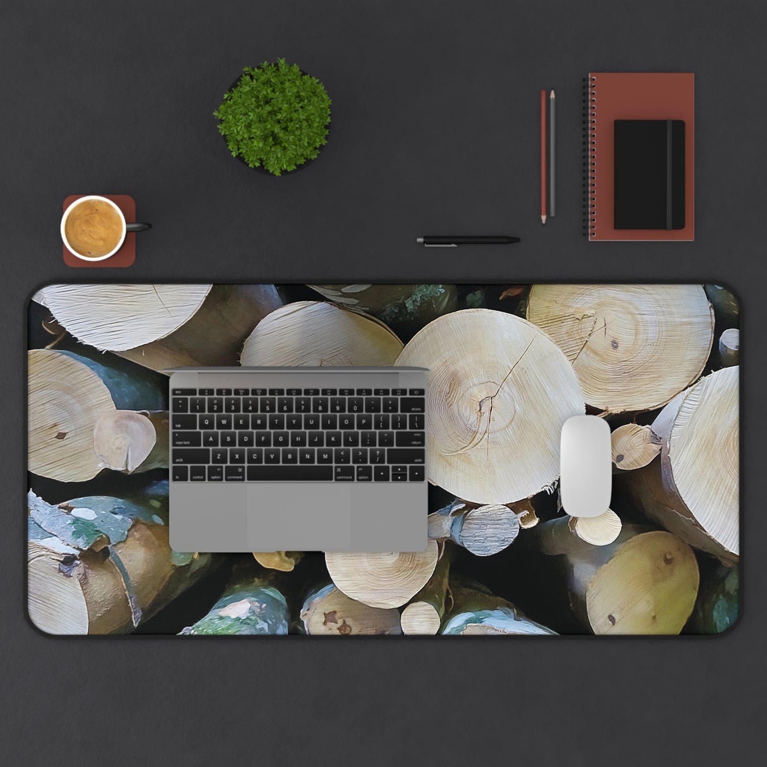 Desk Mat - Wooden Trunks (Variant 1)