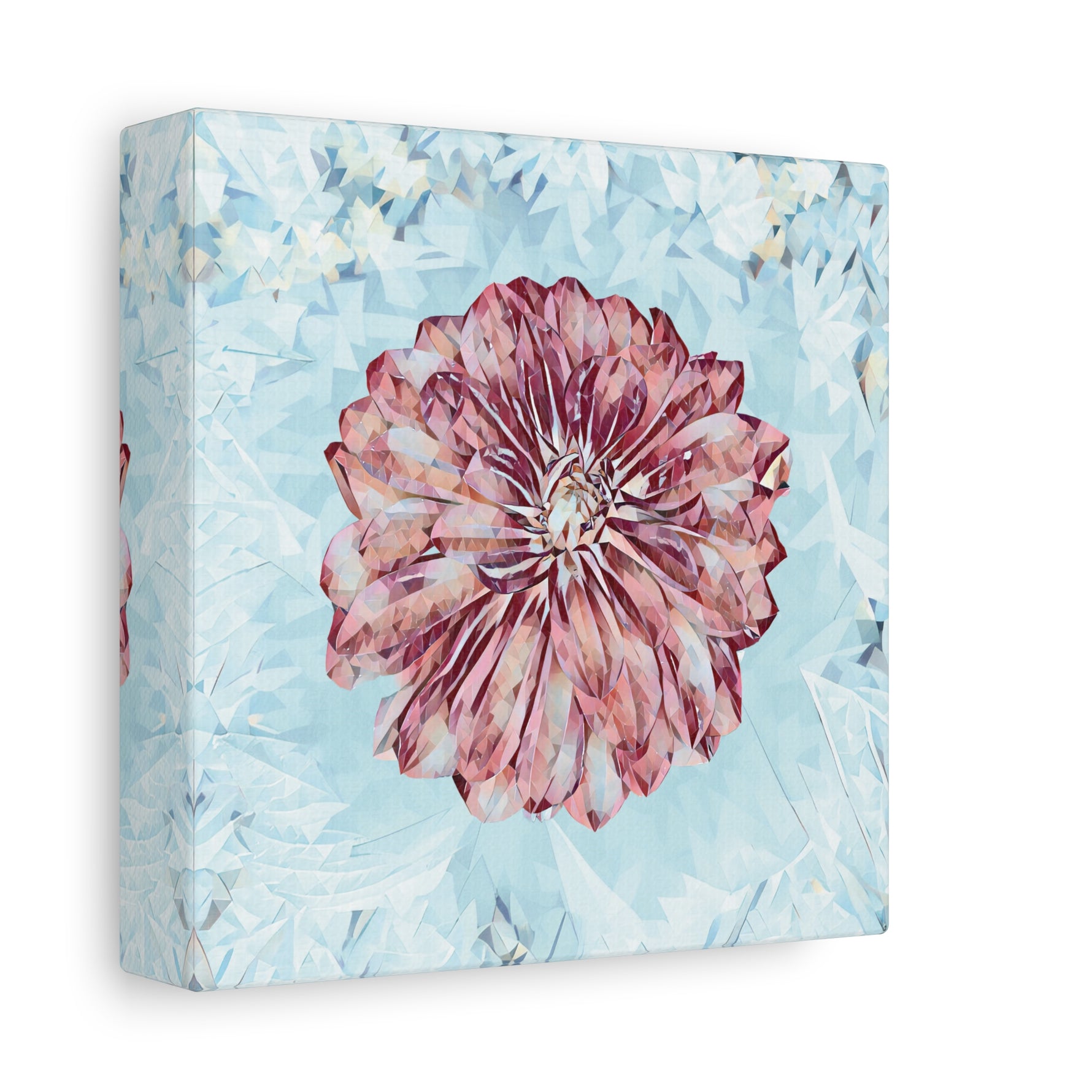 Stretched Matte Canvas - Poly Art - Flower of Dahlia (Variant 2)