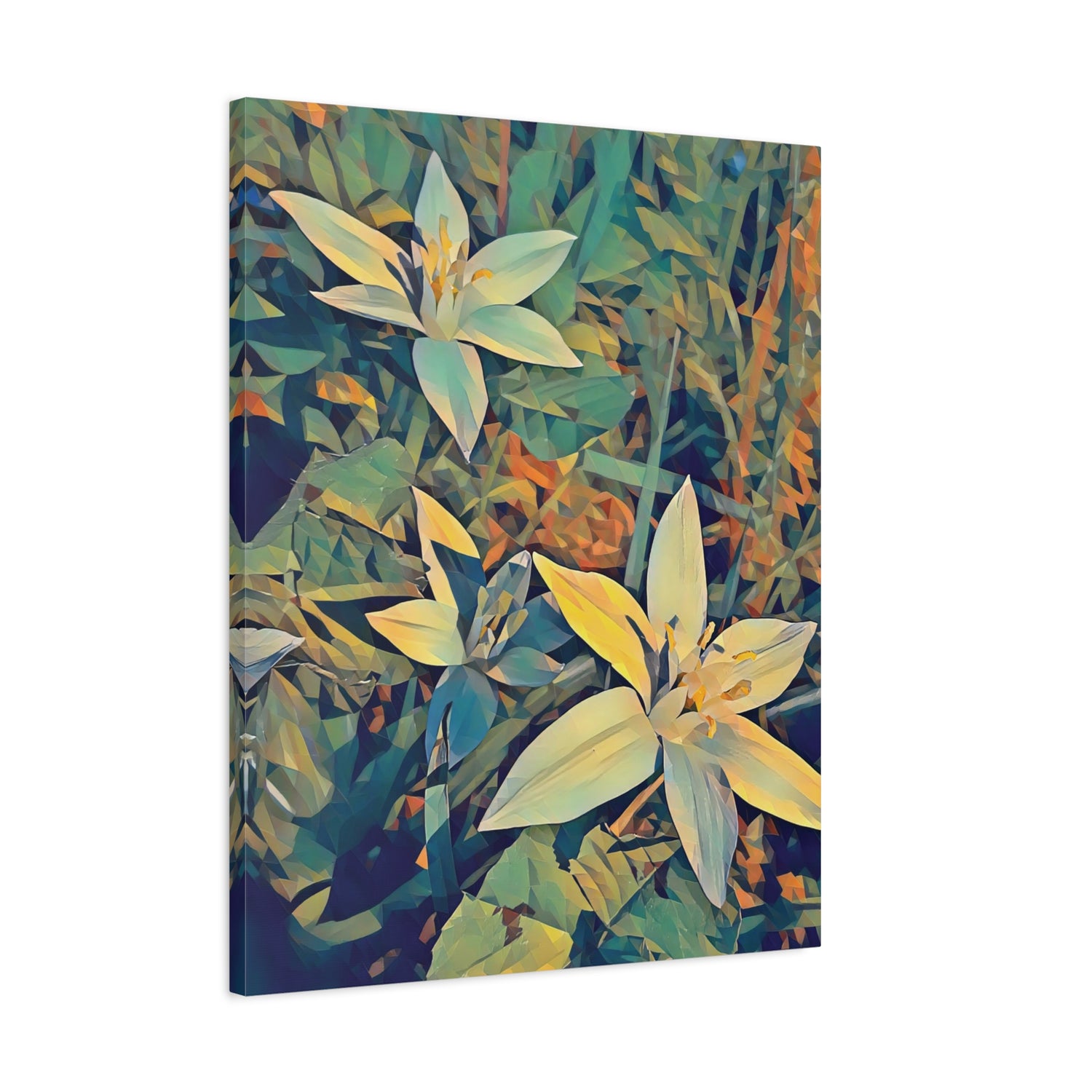 Stretched Matte Canvas - Poly Art - Flower of Ornithogalum (Variant 2)