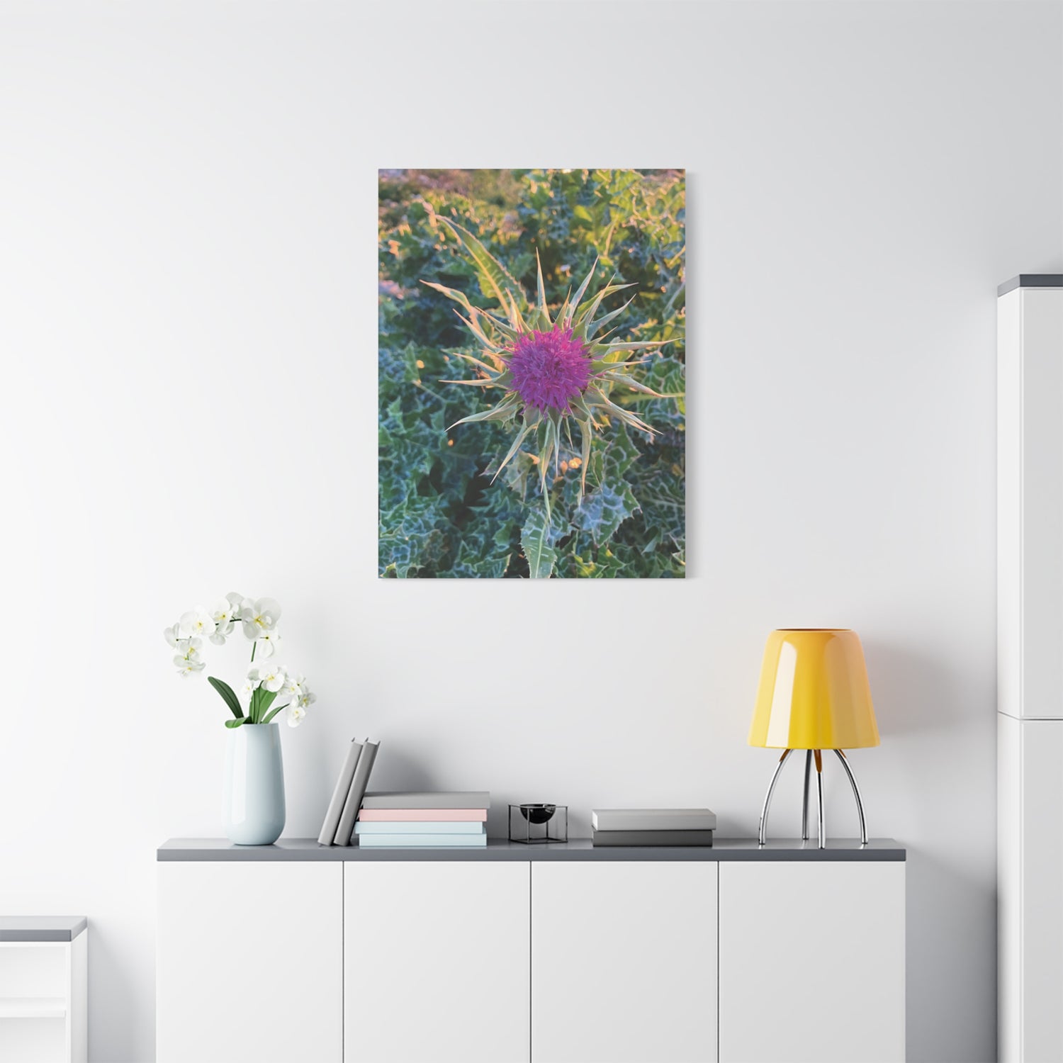 Stretched Matte Canvas - Flower of Silybum Marianum