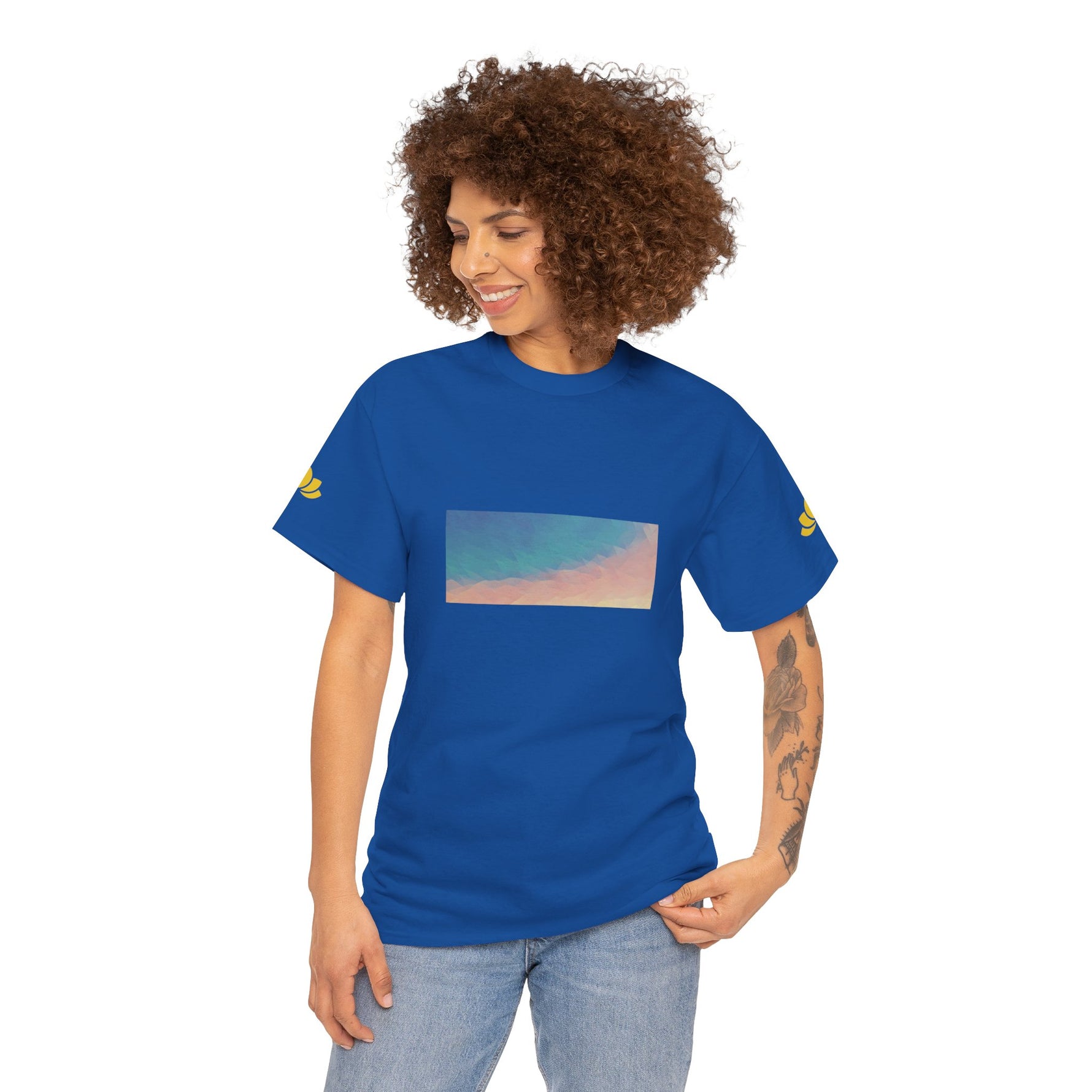 Unisex Heavy Cotton Tee - Poly Art - Sunset Sky (Variant 2)