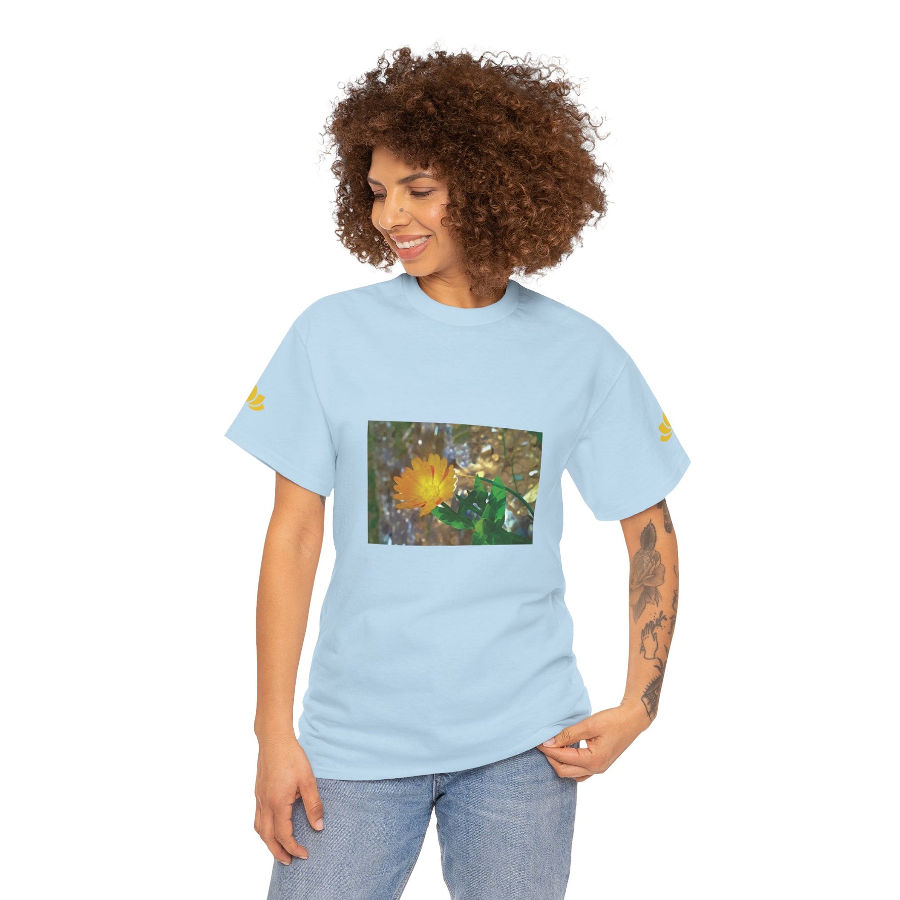 Unisex Heavy Cotton Tee - Flower of Calendula