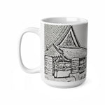 Ceramic White Cup 15oz - China's Beauty (B&W Variant)