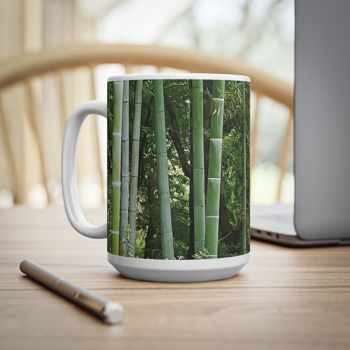 Ceramic White Cup 15oz - Bamboo (Variant 1)