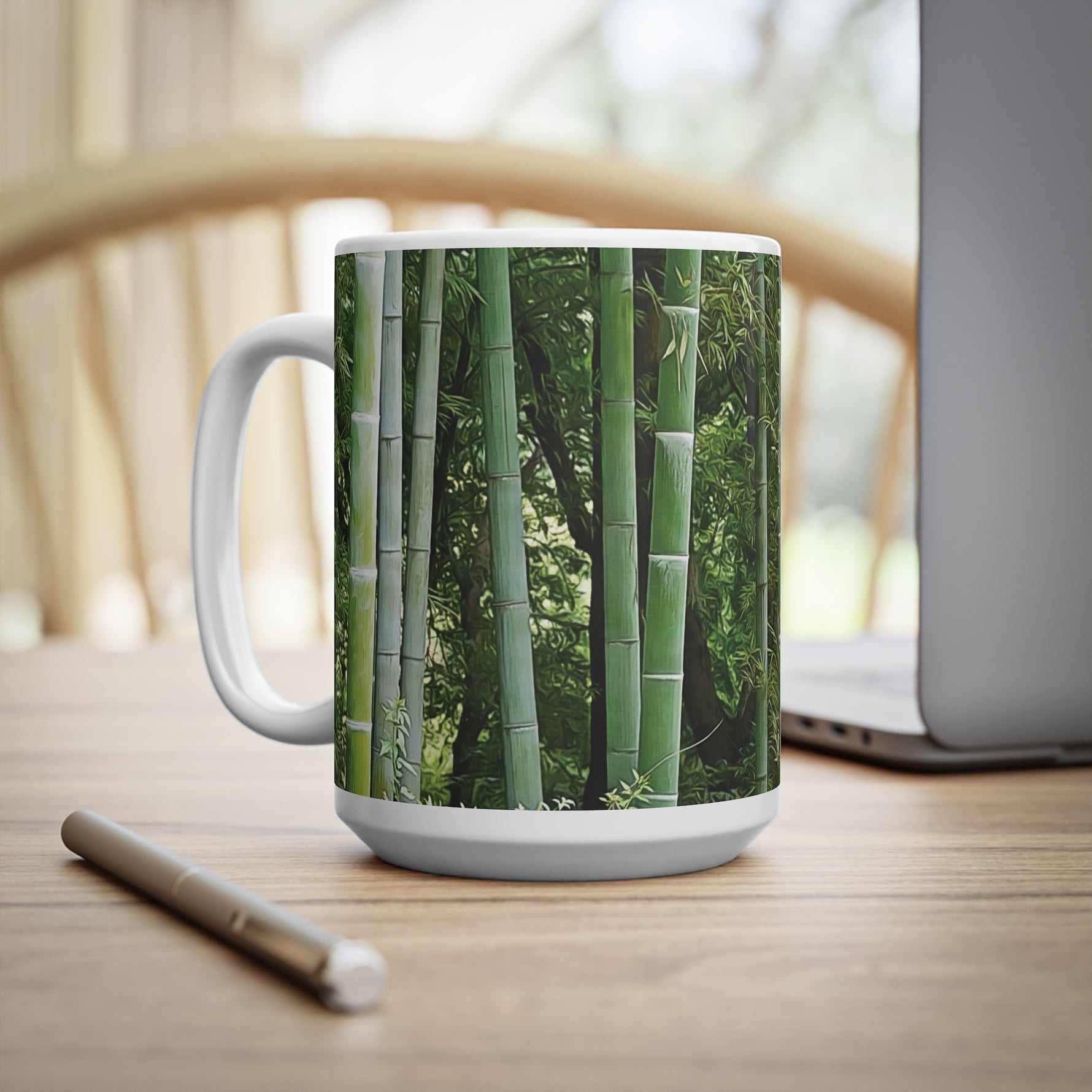 Ceramic White Cup 15oz - Bamboo (Variant 1)