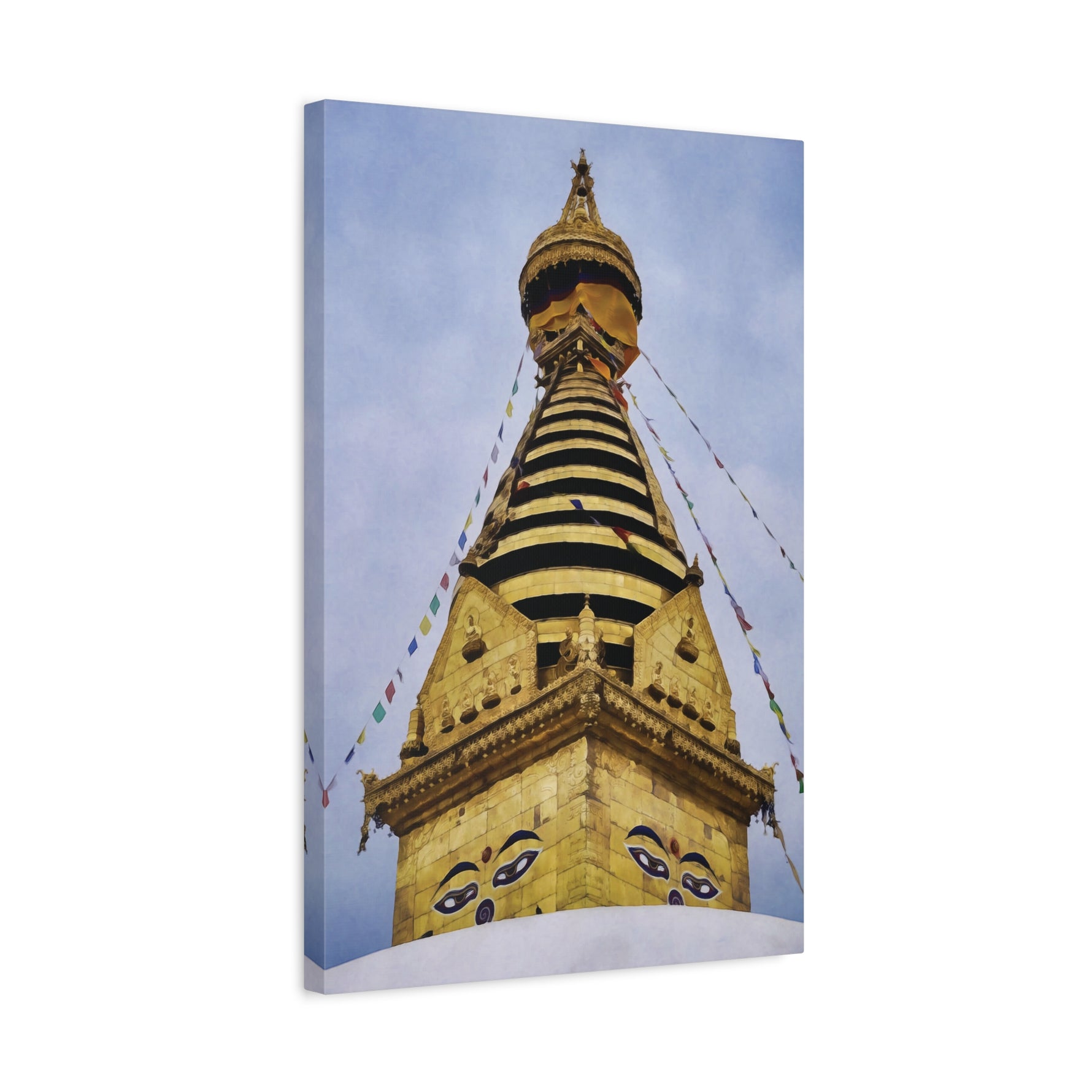 Stretched Matte Canvas - Nepal, Stupa with Buddha's Eyes (Variant 7)