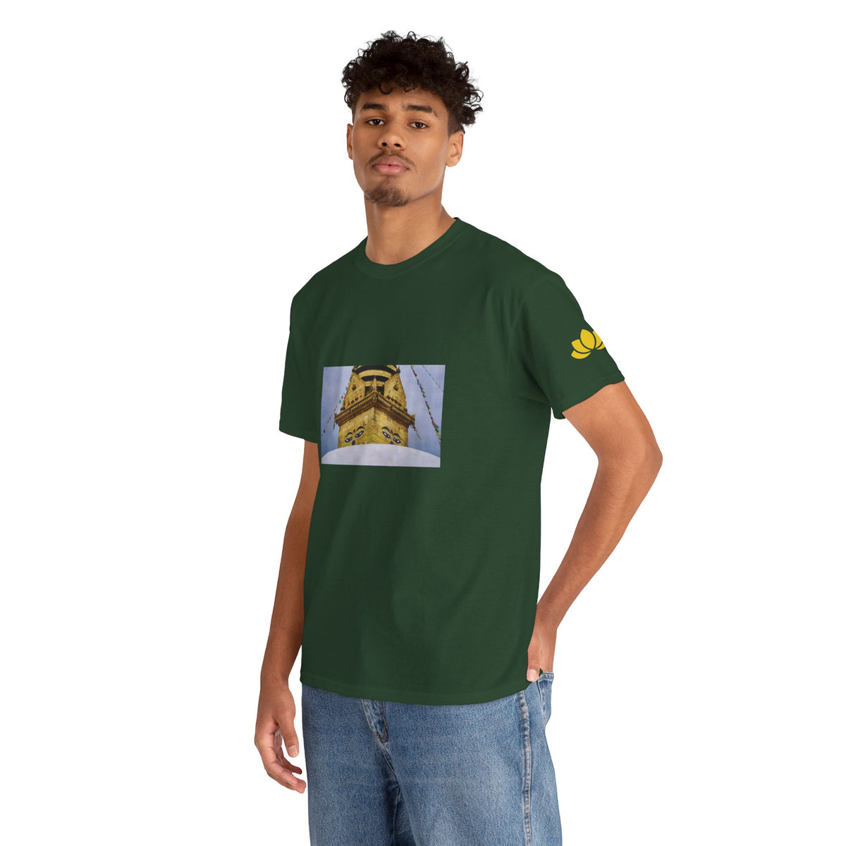 Unisex Heavy Cotton Tee - Nepal, Buddha's Eyes (Variant 4)