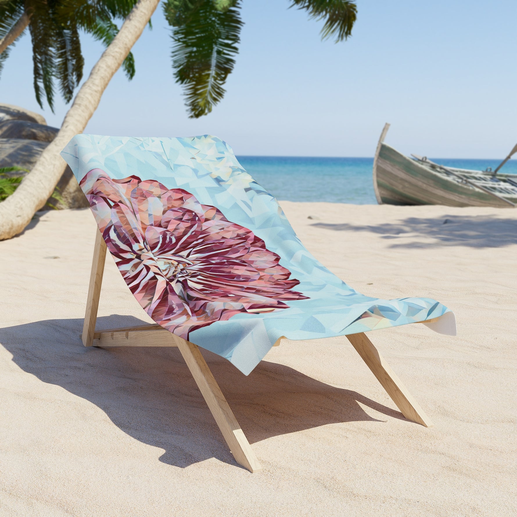 Beach Towel – Poly Art - Flower of Dahlia (Variant 4)