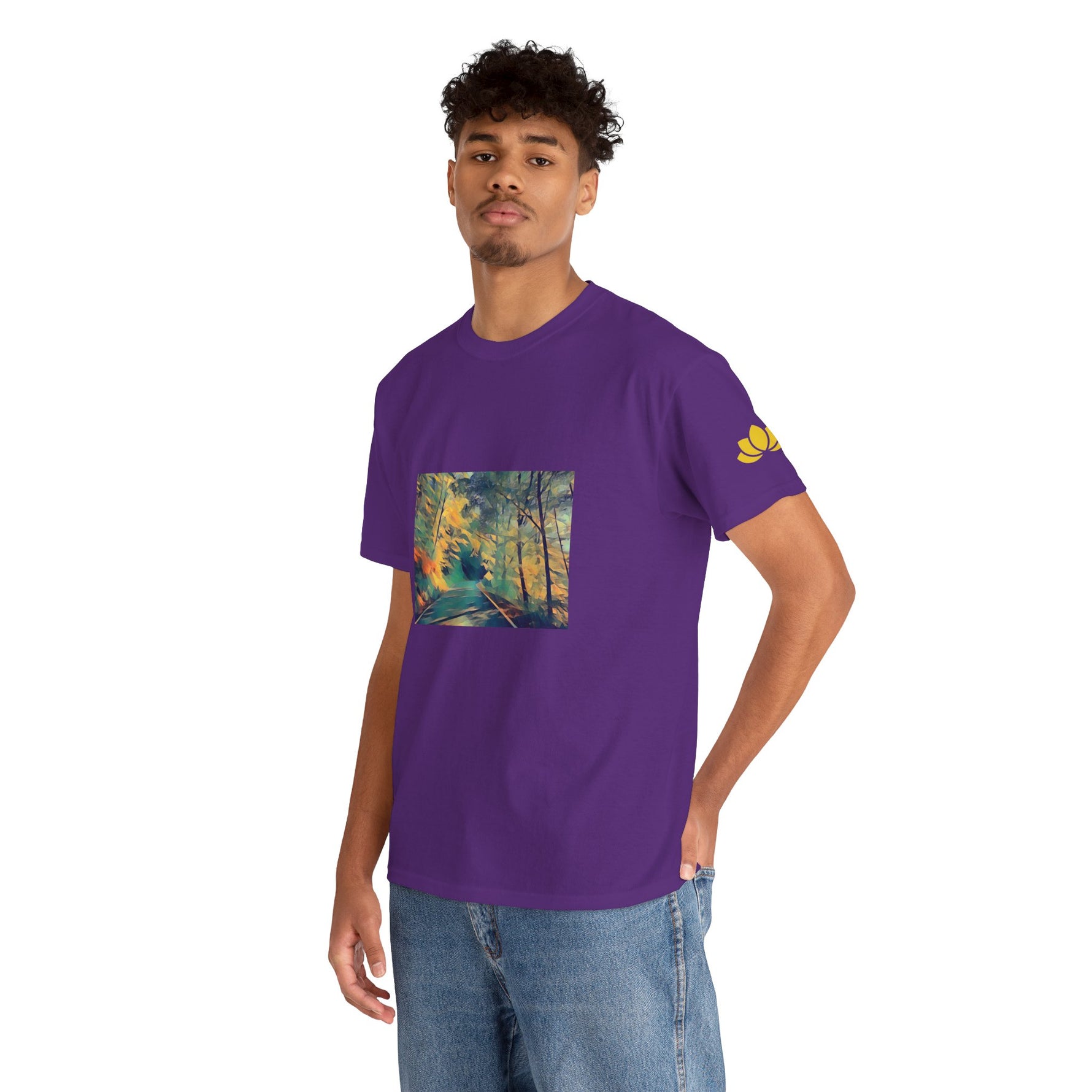 Unisex Heavy Cotton Tee - Poly Art - Forest (Variant 1)