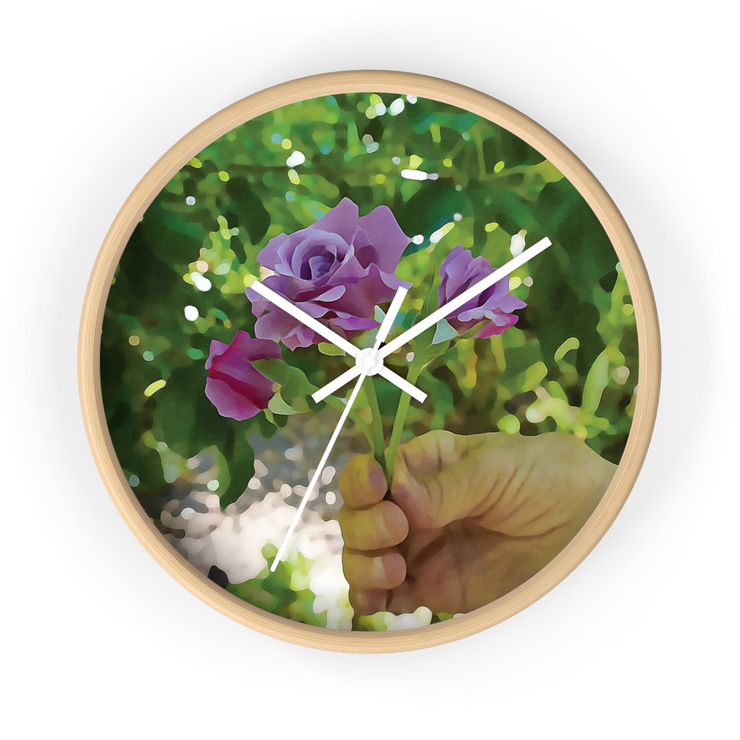 Wall Clock - Flower of Rose, small bouquet