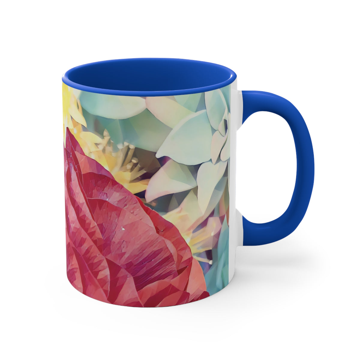 Mug 11oz - Poly Art - Flower of Dahlia in Red (Variant 1)