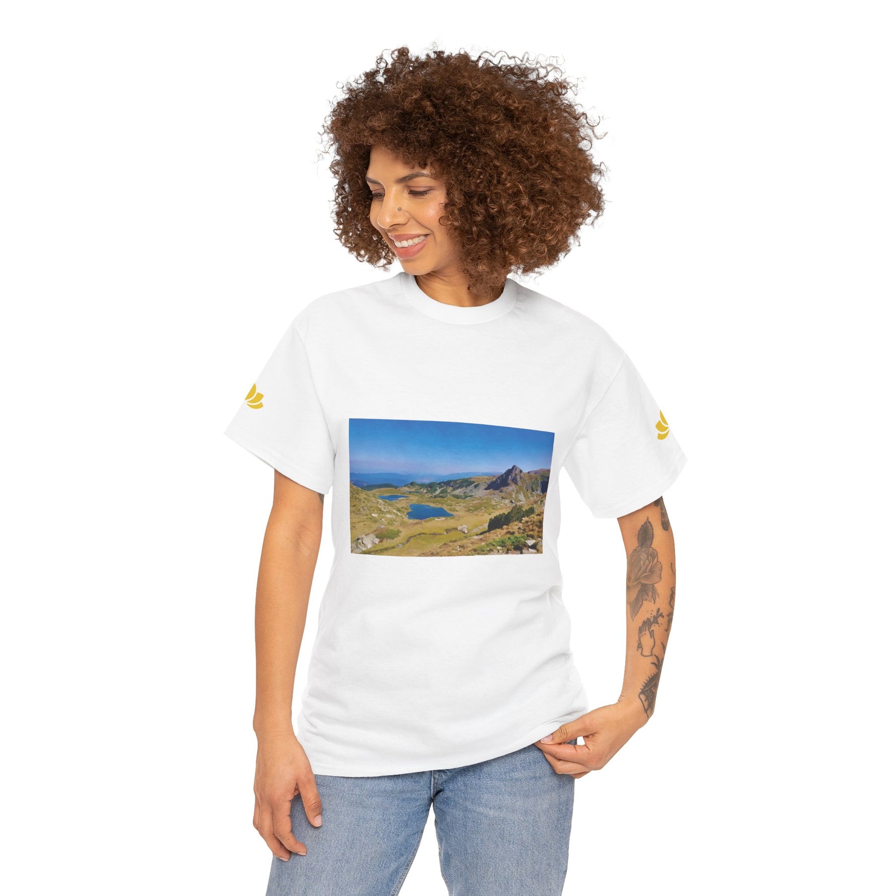Unisex Heavy Cotton Tee - Rila Lakes (Variant 1)