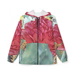 Windbreaker Jacket - Poly Art - Flower of Dahlia in Red (Variant 2)