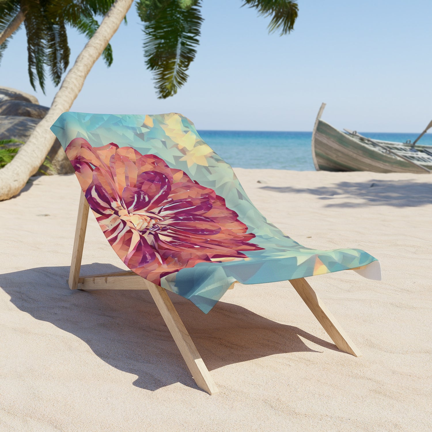 Beach Towel – Poly Art - Flower of Dahlia (Variant 2)