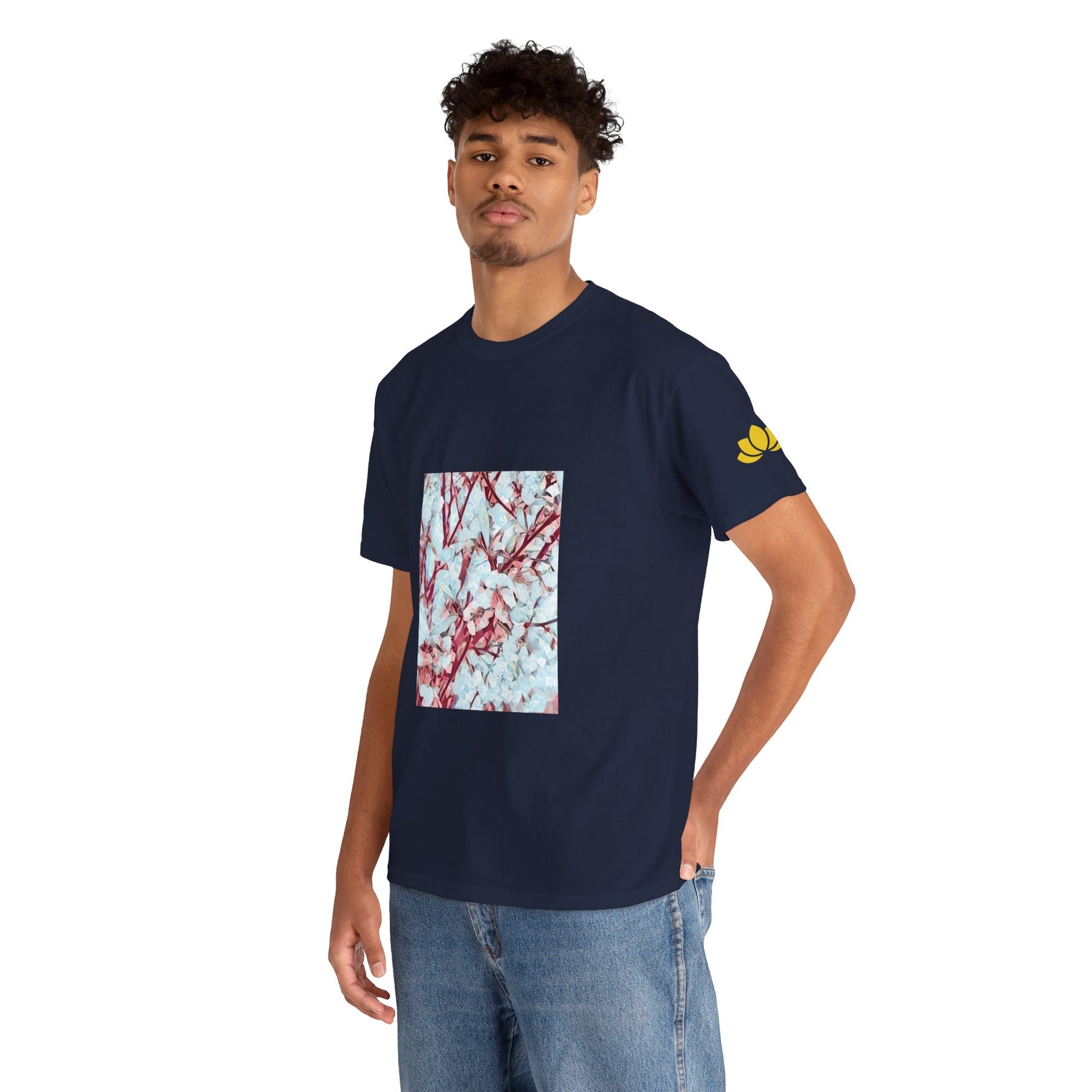Unisex Heavy Cotton Tee - Poly Art - Apple's Tree Flower (Variant 4)