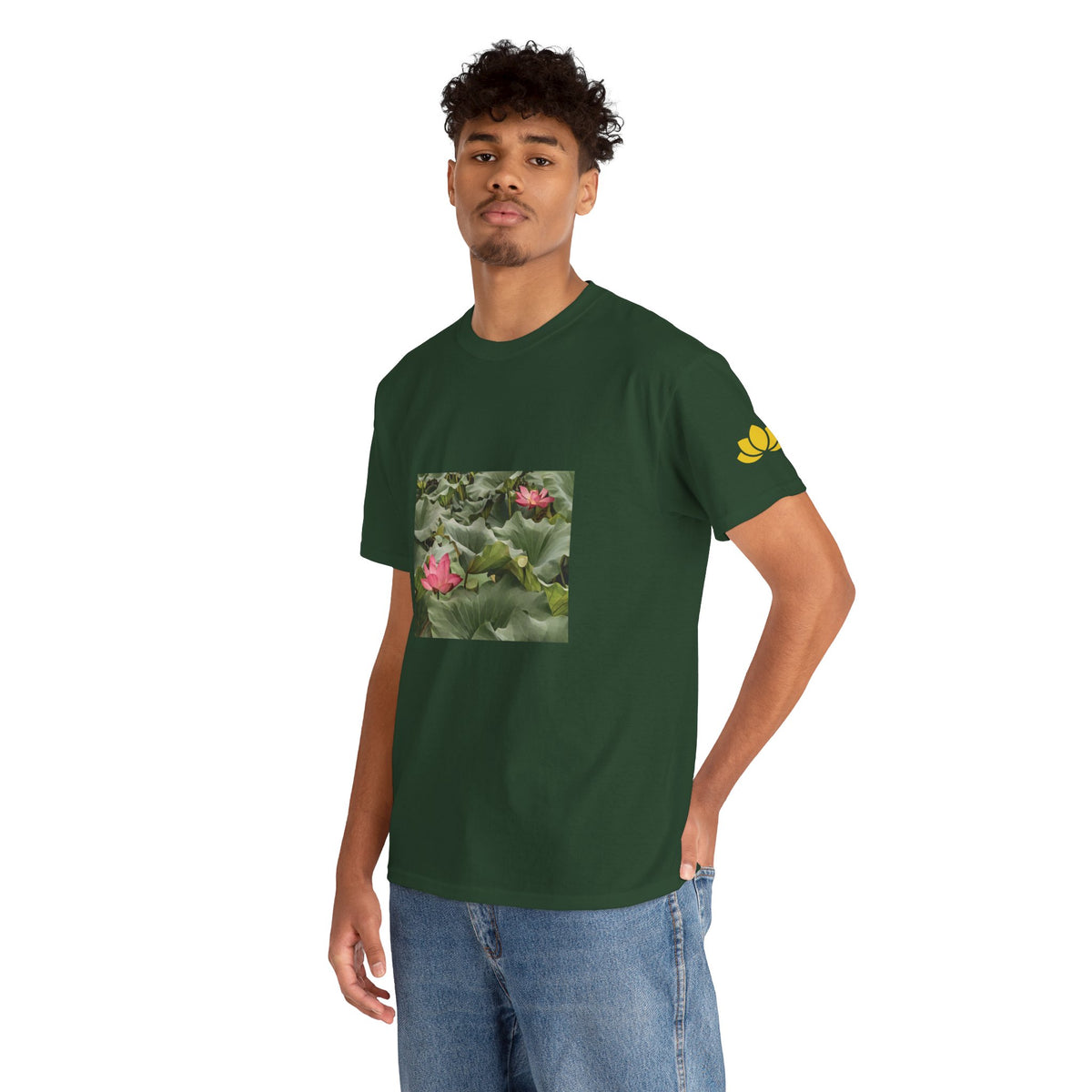 Unisex Heavy Cotton Tee - Poly Art - Flower of Lotus (Variant 3)